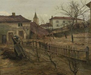 Homme Deversant Une Brouette