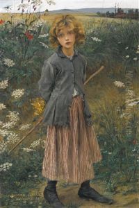 Fleur Du Chemin (la Petite Bergere) by Jules Bastien-Lepage