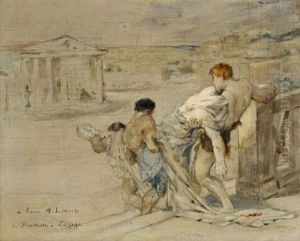 Enlevement Du Corps De Cesar (sketch) by Jules Bastien-Lepage