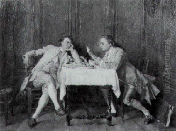 Gentilhomme Conversant Autour D'un Bon Repas - view 1