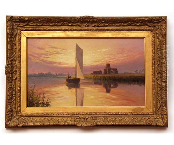 Wherry Passing St Benet"s Abbey - view 1