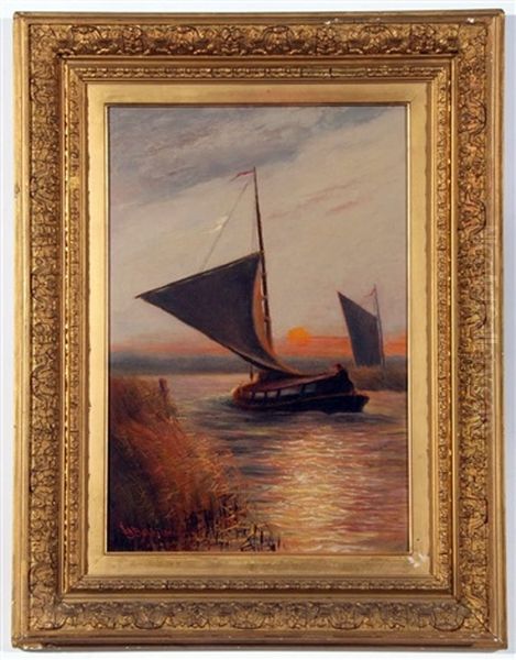 Wherries On The Broads At Sunset - view 1