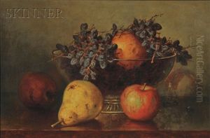 Still Life With Fruit In A Footed Glass Bowl