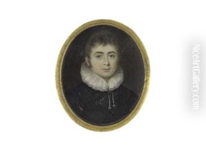 A Gentleman, Wearing Black Doublet And White Ruff Drawn With Tassels A Gentleman, Wearing Black Doublet And White Ruff Drawn With Tassels
