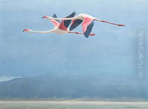 Flamingos In Ngorongoro by Robert Bateman