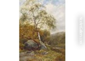 Rocky Landscape With Sheep Near A River Rocky Landscape With Sheep Near A River