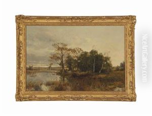 Two Girls Walking Along A Marsh