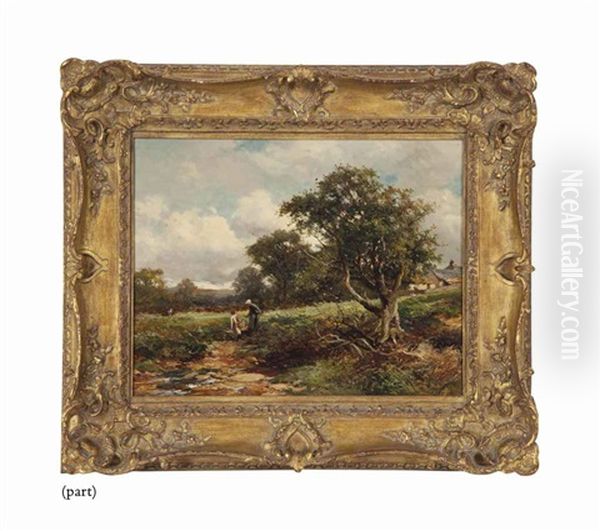 Mother And Daughter In A Field; Together With A Family By The Waterside (2 Works) - view 1