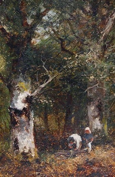 Gathering Faggots In A Woodland (pair) - view 1
