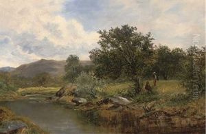 On The Banks Of The Llugwy, North Wales by David Bates