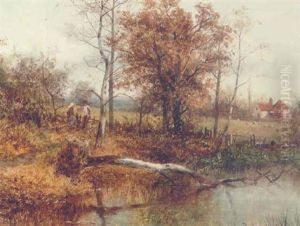 Figures By A Pond by David Bates