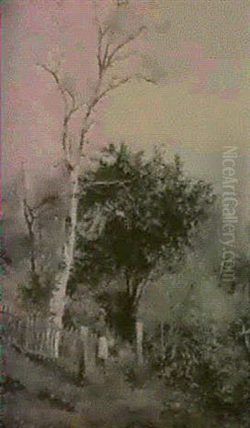 A Young Girl Emerging From A Wood - view 1