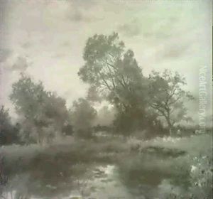 Landscape With Swamp And Animals In The Distance Landscape With Swamp And Animals In The Distance