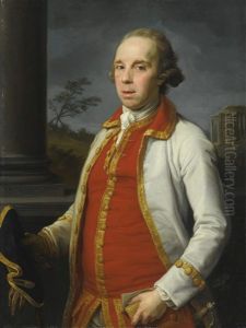 Portrait Of Robert Udny (1722-1802), Half Length, Before A Parapet, The Temple Of The Sybil At Tivoli Beyond