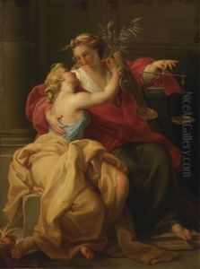 Allegory Of Peace And Justice by Pompeo Gerolamo Batoni