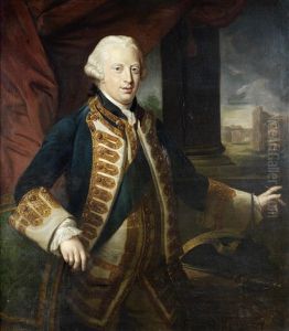 Portrait Of Prince Edward Augustus, Duke Of York, Three-quarter-length, In A Blue Velvet Coat With Gold-trimmed Lapels And The Star And Sash Of The Order Of The Garter, Standing In A Loggia With A View Of The Colosseum Beyond