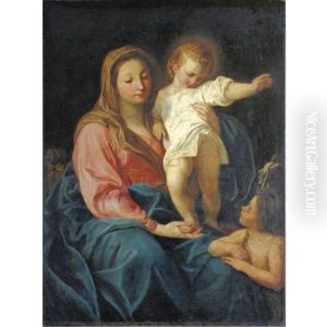 Madonna Col Bambino E San Giovannino by Pompeo Gerolamo Batoni