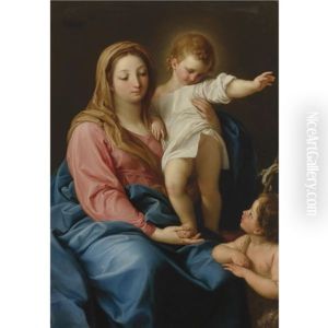 The Madonna And Child With The Infant Saint John The Baptist by Pompeo Gerolamo Batoni