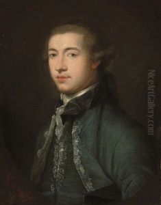 Portrait Of A Gentleman, Half-length, In A Blue Coat, A Hat Under His Left Arm, In A Feigned Oval