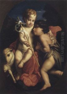 Gesu Bambino E San Giovannino In Paesaggio Gesu Bambino E San Giovannino In Paesaggio