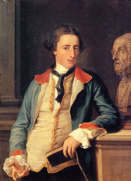 Portrait Of Robert Clements, 1st Earl Of Leitrim, Standing In A Blue Coat With Red Collar And Cuffs And Cream Waistcoat - view 1