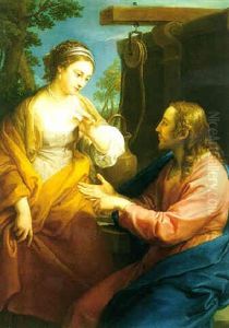 Christ And The Woman Of Samaria by Pompeo Gerolamo Batoni