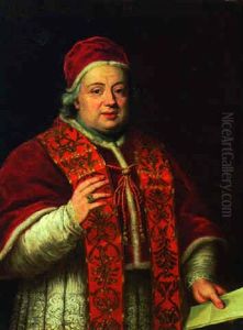 Portrait Of Pope Clement Xiii, In Clerical Robes And An Ermine-trimmed Cap, Holding A Sheet Of Paper by Pompeo Gerolamo Batoni