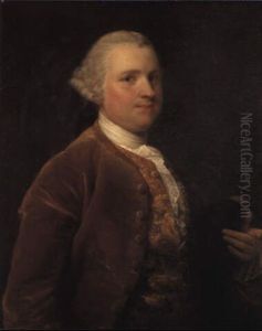 Portrait Of A Gentleman, Half Length, In A Brown Velvet Coat
