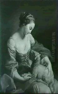 A Female Personification Of Meekness by Pompeo Gerolamo Batoni