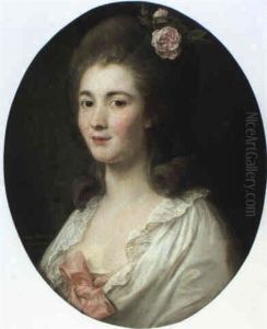 Portrait D'une Jeune Femme Avec Une Rose Dans Les Cheveux