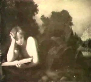 Eine Liegende, Lesende Dame Als Maria Magdalena by Pompeo Gerolamo Batoni
