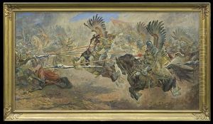 Attack Of The Polish Hussars by Stanislaw Batowski-Kaczor
