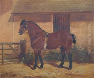 A Horse Standing By A Gate