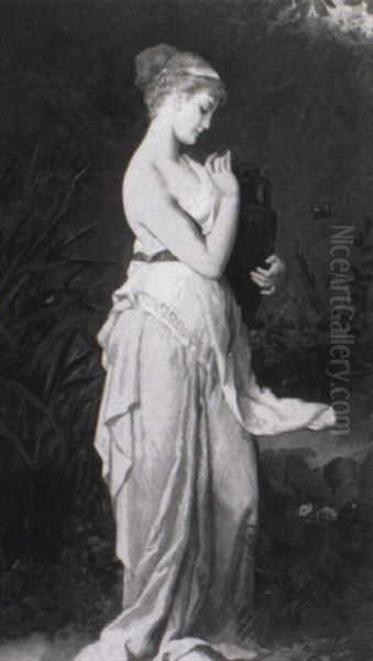 Portrait, Full Length, Of A Lady Holding A Pitcher - view 1