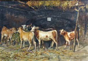 Stalla Con Vitelli by Domenico Battaglia
