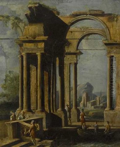 Ruinencapriccio Mit Figurenstaffage - view 1