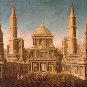 A Stylised Islamic Building With Figures - Scene From An Opera Seria A Stylised Islamic Building With Figures - Scene From An Opera Seria