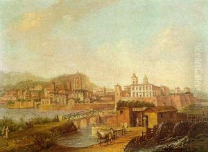 Veduta Di Citta Attraversata Da Un Fiume by Francesco Battaglioli