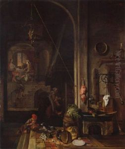 The Interior Of A Kitchen With The Supper At Emmaus The Interior Of A Kitchen With The Supper At Emmaus