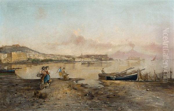 Scorcio Del Golfo Di Napoli Con Pescatori - view 1