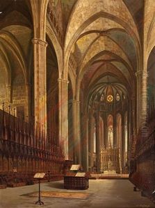 Interior De La Catedral De Barcelona by Aquiles Battistuzzi