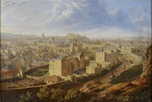 A View Of Edinburgh From Calton Hill (+ Another, Steel Engraving, Verso) A View Of Edinburgh From Calton Hill (+ Another, Steel Engraving, Verso)