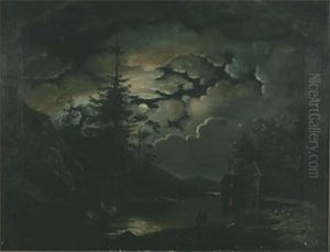 Romantiskt Manskenslandskap by Jeanna Maria Charlotta Bauck