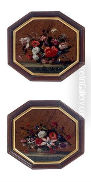 Corbeille De Fleurs Sur Un Entablement (2 Works) - view 1