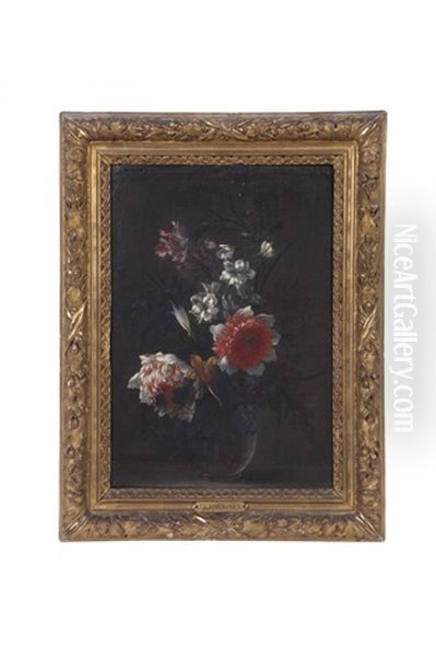 Bouquet De Fleurs Dans Un Vase En Verre - view 1