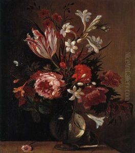 Blumenstrauss In Glasvase by Nicolas Baudesson