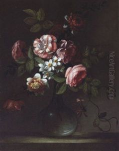 Blumen In Einer Glasvase by Nicolas Baudesson