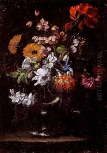 Blumenstraus In Einer Glasvase by Nicolas Baudesson