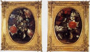 Bouquet De Fleurs Dans Un Vase De Verre by Nicolas Baudesson
