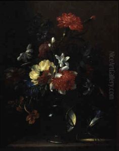 Blumenstraus In Einer Glasvase by Nicolas Baudesson